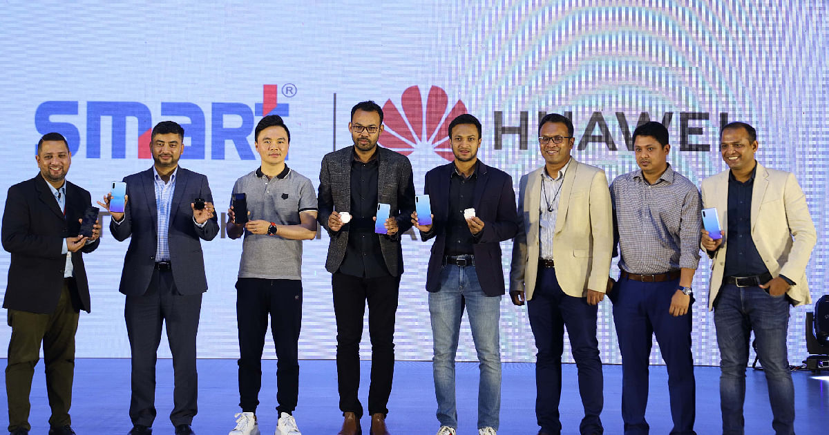 Huawei launched its new smartphone Y9s in Bangladesh market at a ceremony at Bangabandhu International Conference Center (BICC) on Sunday. Photo: UNB