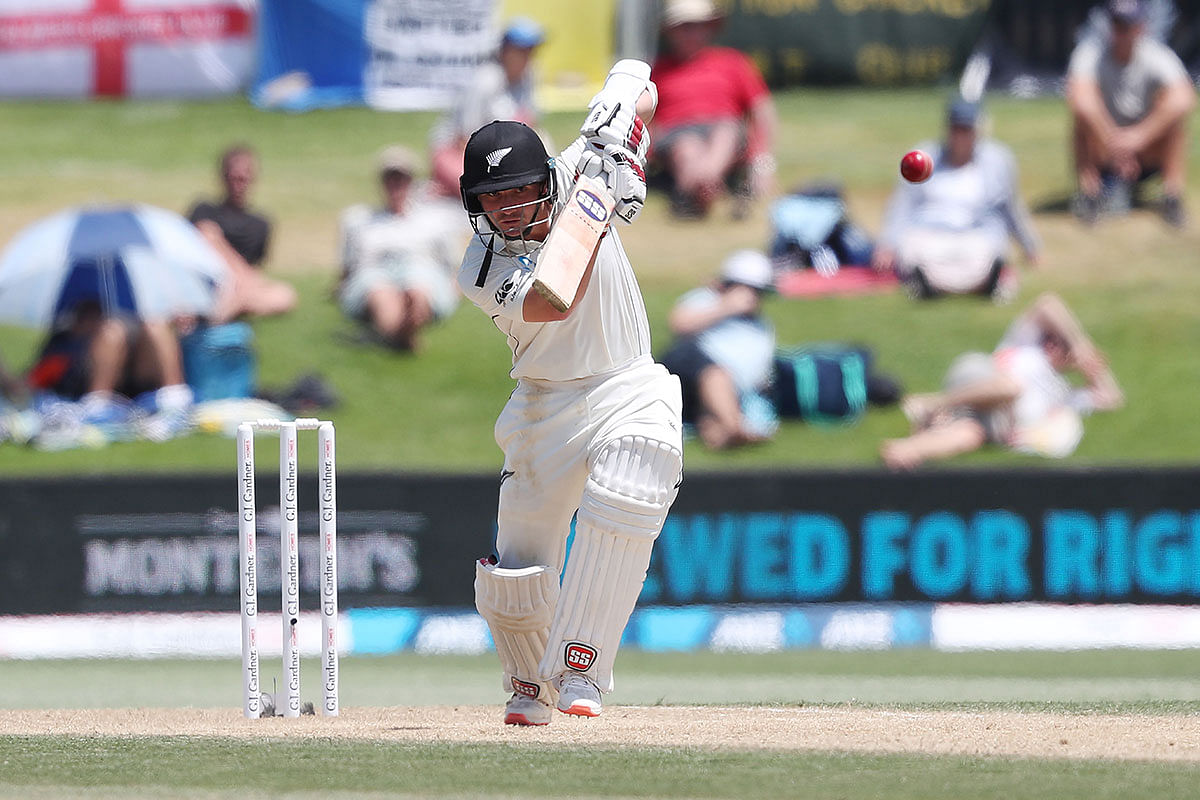 New Zealand’s BJ Watling bats during the fourth day of the first cricket Test between England and New Zealand at Bay Oval in Mount Maunganui on 24 November 2019. Photo: AFP