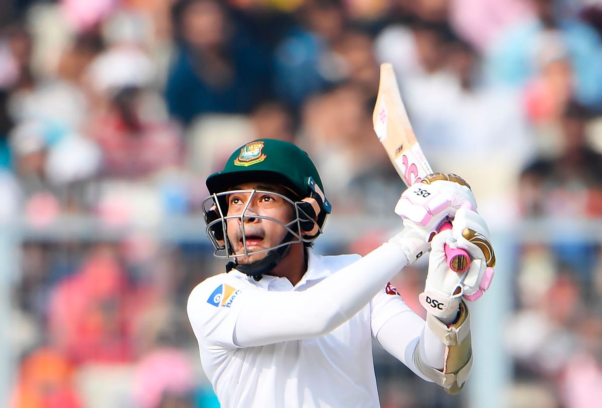 Bangladesh`s Mushfiqur Rahim plays a shot during the third day of the second Test cricket match of a two-match series between India and Bangladesh at the Eden Gardens cricket stadium in Kolkata on 24 November 2019. Photo: AFP