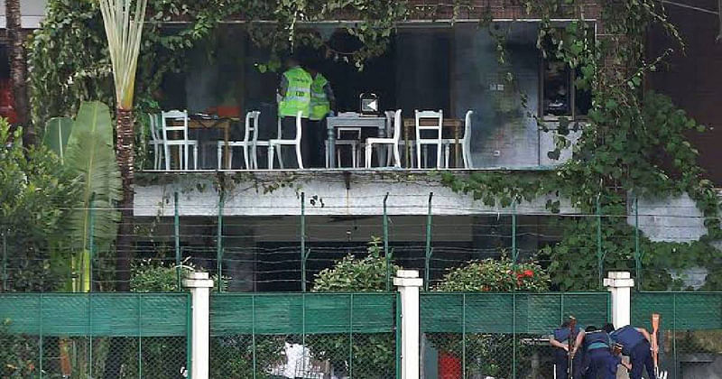 Law enforcers at Holey Artisan cafe in Gulshan, Dhaka. Photo: UNB