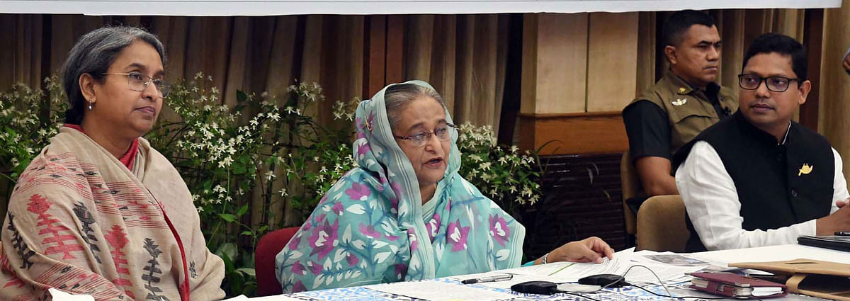 Prime minister Sheikh Hasina on Thursday addresses the inauguration programme of four-tier National Data Centre at Bangabandhu High Tech City in Gazipur, installation of solar panels in parts of rugged Chattogram Hill Tracts, commissioning of five new ships of Bangladesh Shipping Corporation and a research vessel with a particular goal to promote fisheries. Photo: PID