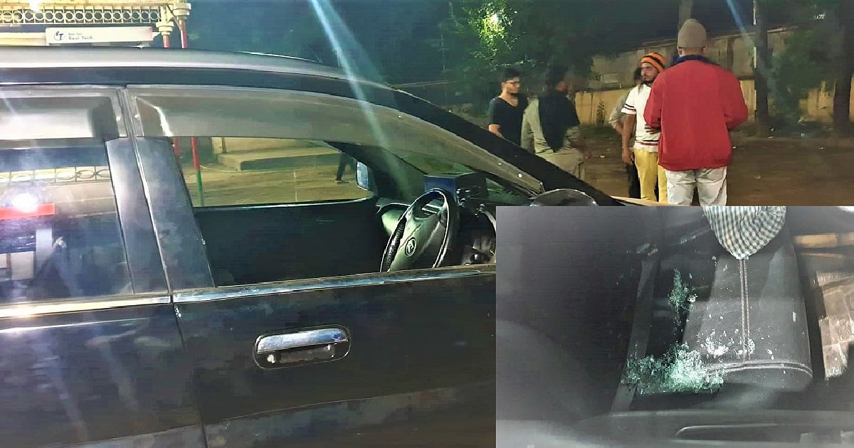 The damaged vehicle of the Chattogram BNP leader. Photo: UNB