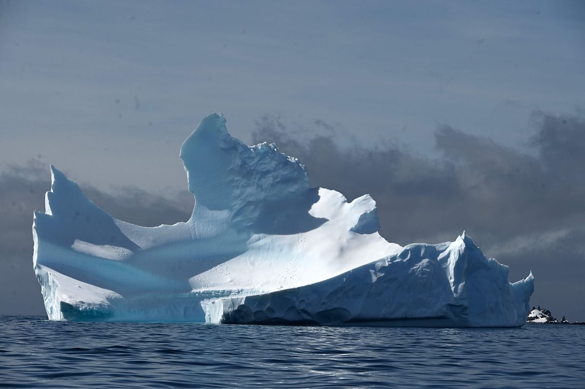 View of an iceberg on Half Moon island, Antarctica on November on 9 November 2019. Photo: AFP
