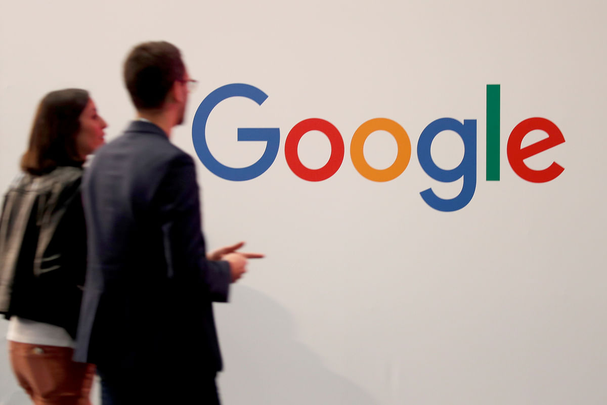 Visitors pass by the logo of Google at the high profile startups and high tech leaders gathering, Viva Tech,in Paris, France on 16 May 16. Photo: Reuters