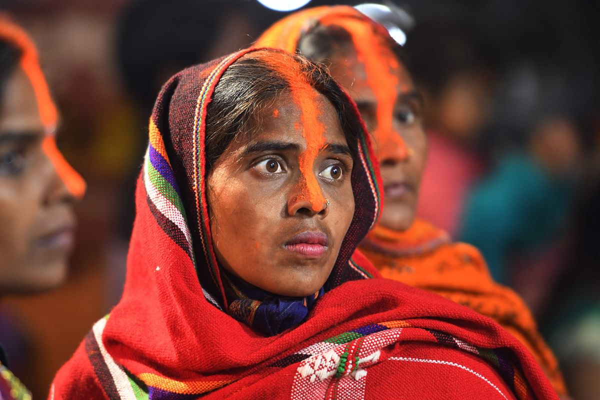 A Hindu devotee looks on after performing rituals at a temple ahead of the Gadhimai Festival in Bariyarpur, 160 km south of the capital Kathmandu, on 1 December 2019. Photo: AFP