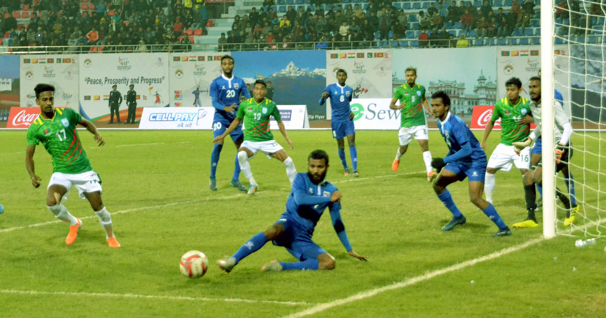 Bangladesh and Maldives match. Photo: UNB