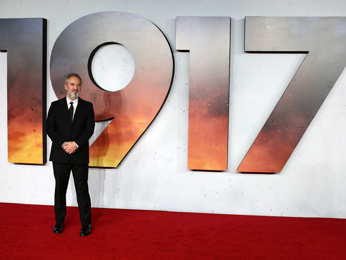 Director Sam Mendes poses at the world premiere of the film `1917` in London, Britain on 4 December. Photo: Reuters