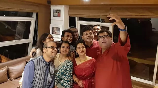 Mithila and Srijit caught in a selfie by their friends after their marriage in Kolkata, India on 6 December, 2019. Photo: Collected