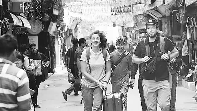 Foreign tourists at Thamel of Kathmandu, Nepal. Photo: Collected
