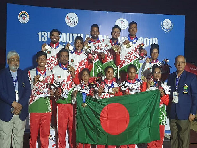 Bangladesh rewrites history as archers clinch day’s all six gold medals in SA Games. Photo: UNB