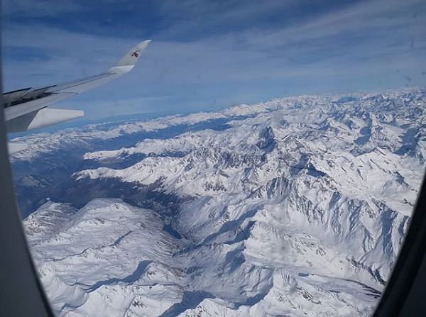 Srijit shares this photo on Facebook that shows topographical view of ice-capped Alps Mountain.