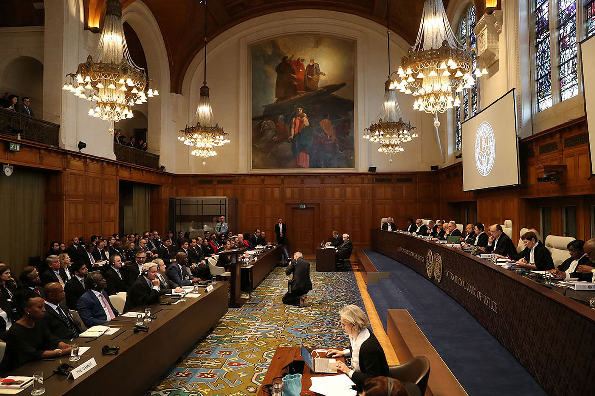 General view of the courtroom during a hearing at International Court of Justice in The Hague. Photo: Reuters