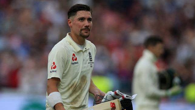 England’s Rory Burns walks off at stumps on the second day of the first Ashes cricket Test match between England and Australia at Edgbaston in Birmingham, central England on 2 August 2019. Photo: AFP