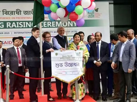 Speaker in Jatiya Sangsad Shirin Sharmin Chaudhury and prime minister’s international affairs advisor Gowher Rizvi inaugurated the first ever conference against extremism. Photo: Collected