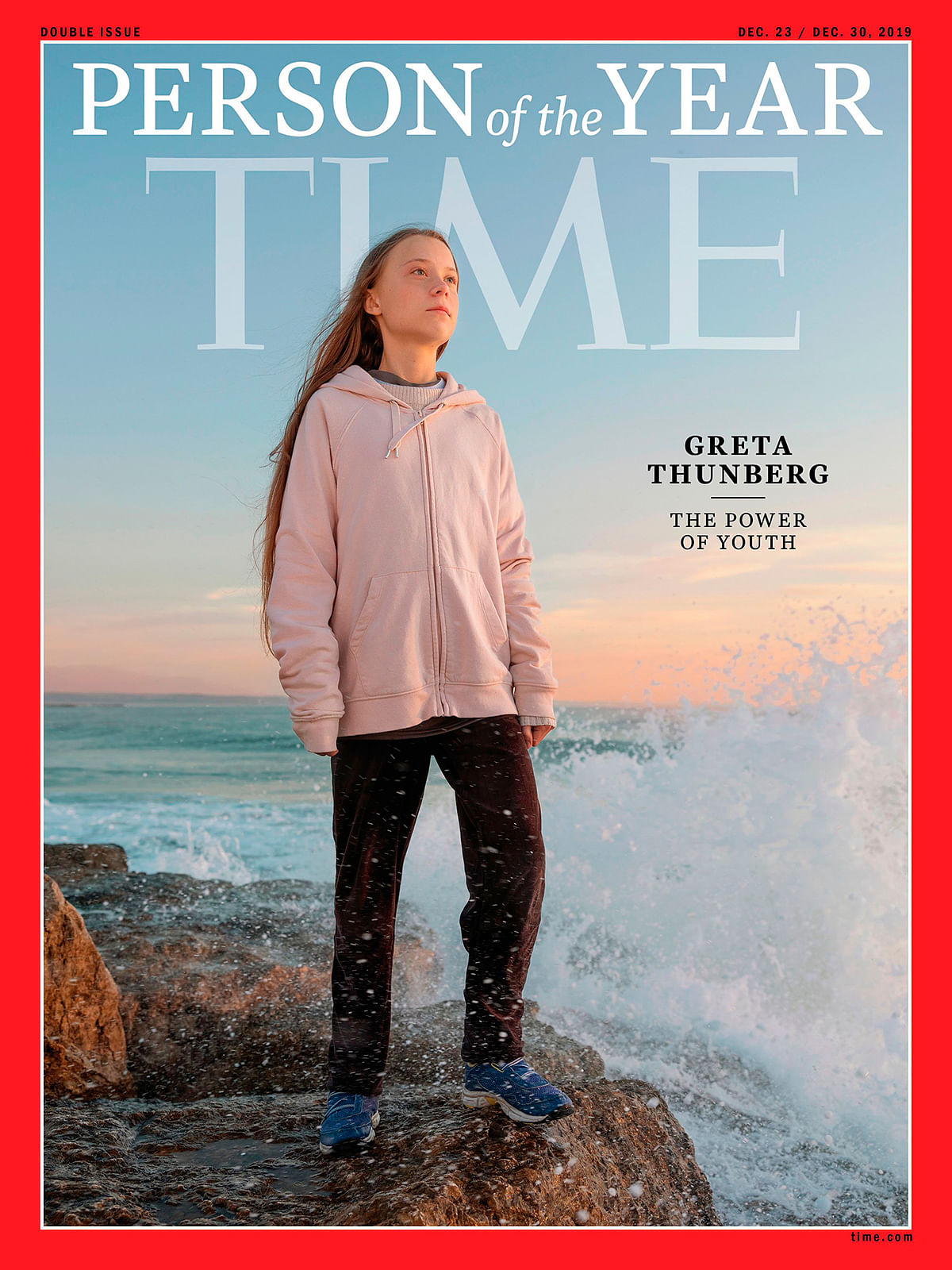 This handout image released on December 11, 2019 courtesy of Time shows the Time person of the Year December 23/December 30, 2019 cover with Greta Thunberg.