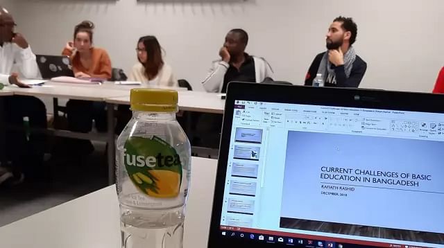 Mithila with her classmates at University of Geneva recently. Photo: Facebook