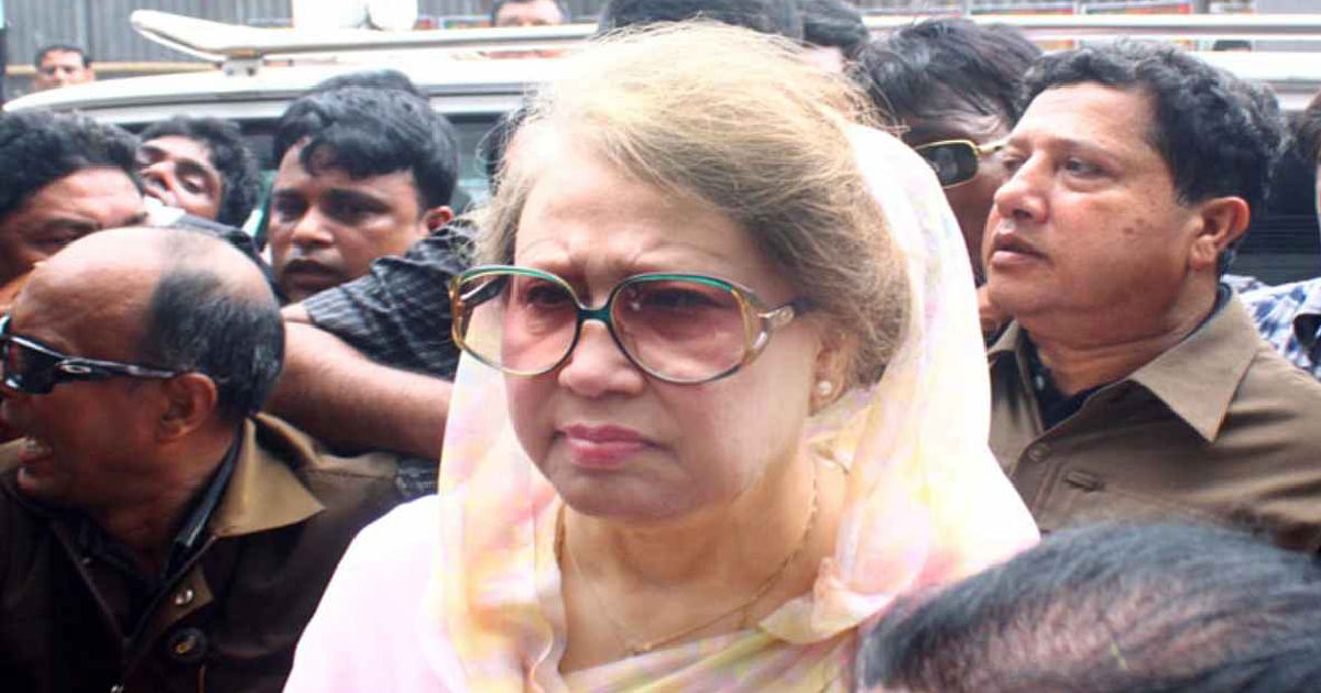 BNP chairperson Khaleda Zia before appearing at the court. UNB File Photo