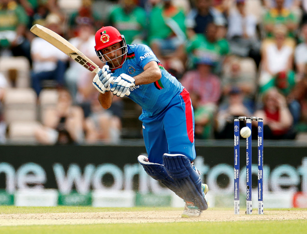 Afghanistan`s Asghar Afghan plays a shot in a ICC Cricket World Cup match against Bangladesh at The Ageas Bowl, Southampton, Britain on 24 June 2019. Reuters File Photo