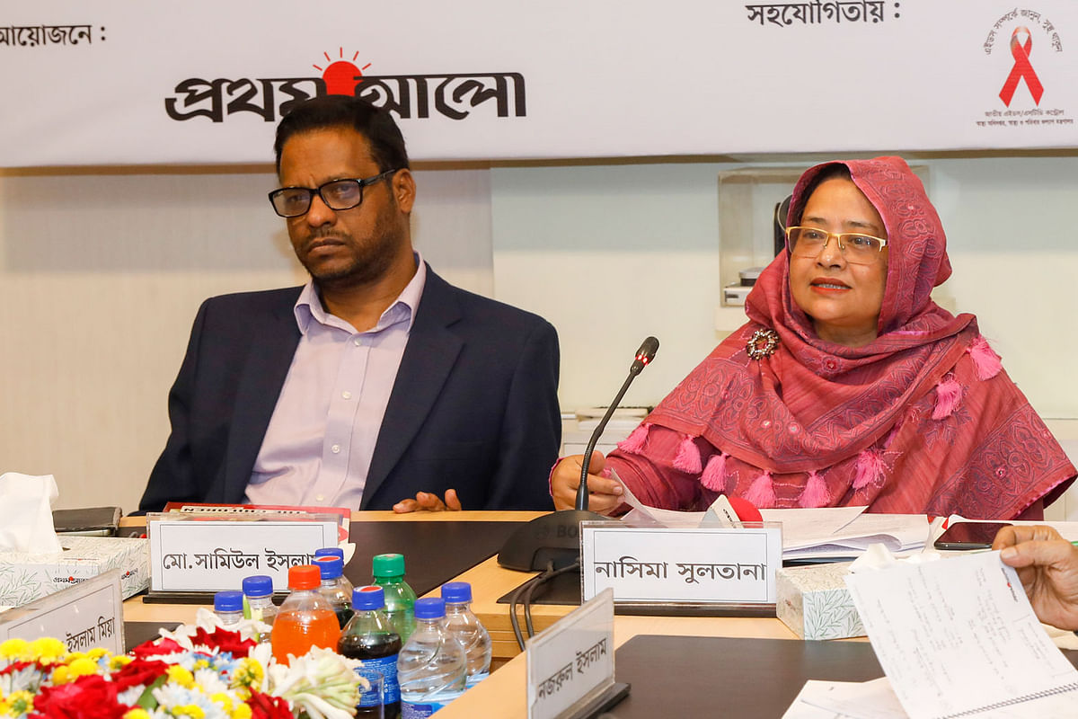 Additional director general of DGHS Nasima Sultana speaks at the roundtable. Photo: Sabina Yesmin