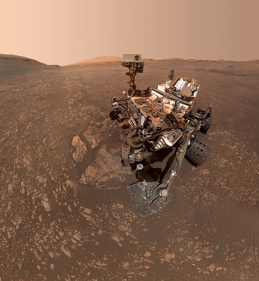 In this image obtained from NASA, the Curiosity Mars rover took this selfie on 12 May 2019 (the 2,405th Martian day, or sol, of the mission). Photo: AFP