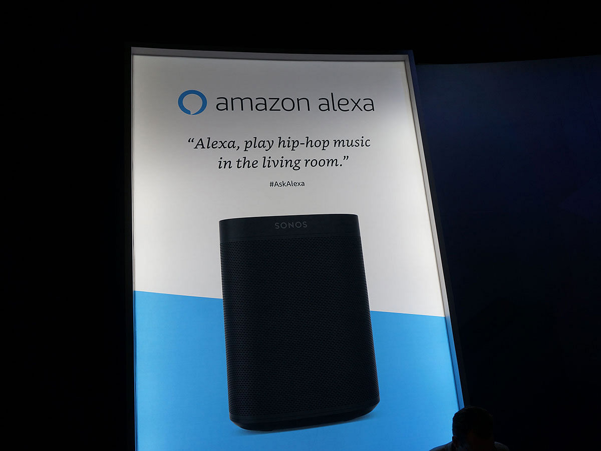 In this file photo taken on 11 January 2019 Amazon promotes its Alexa-powered speakers and devices in this exhibit at the Consumer Electronics Show at the Sands Expo Center in Las Vegas, Nevada. Photo: AFP