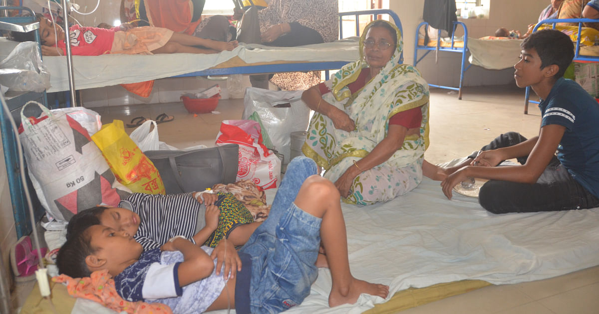 Dengue patients under treatment at hospital. UNB File Photo
