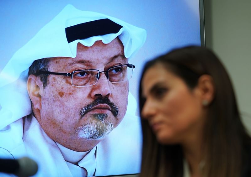 In this file photo taken on 18 October 2018, Sherine Tadros, head of New York (UN) Office of Amnesty International, speaks during a news conference at the United Nations. Five people were sentenced to death on 23 December 2019, over Saudi journalist Jamal Khashoggi`s murder, but two top aides to the powerful crown prince were exonerated as authorities said the killing was not premeditated. Photo: AFP