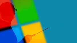 Reflection of Microsoft logo. Image taken from Pixabay