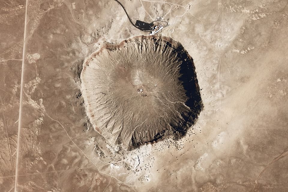 Meteor crater. A symbolic photo taken from Pixabay