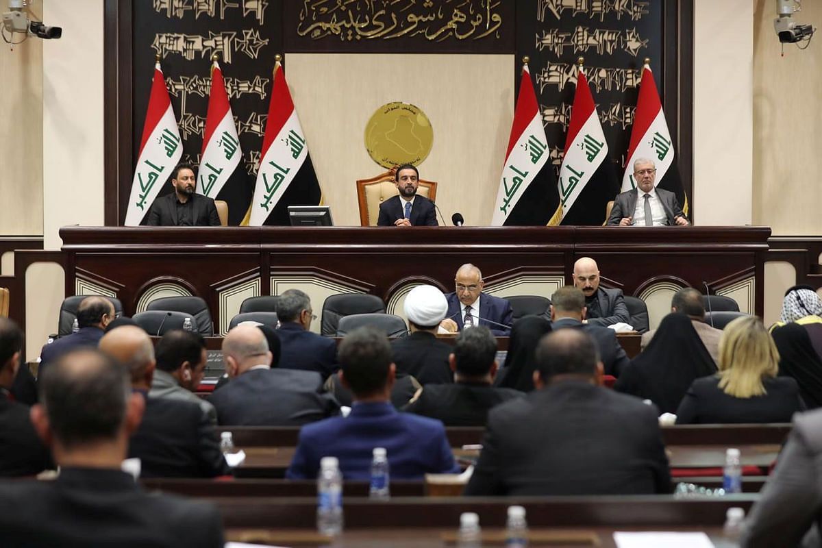 Members of the Iraqi parliament are seen at the parliament in Baghdad, Iraq 5 January, 2020. Photo: Reuters