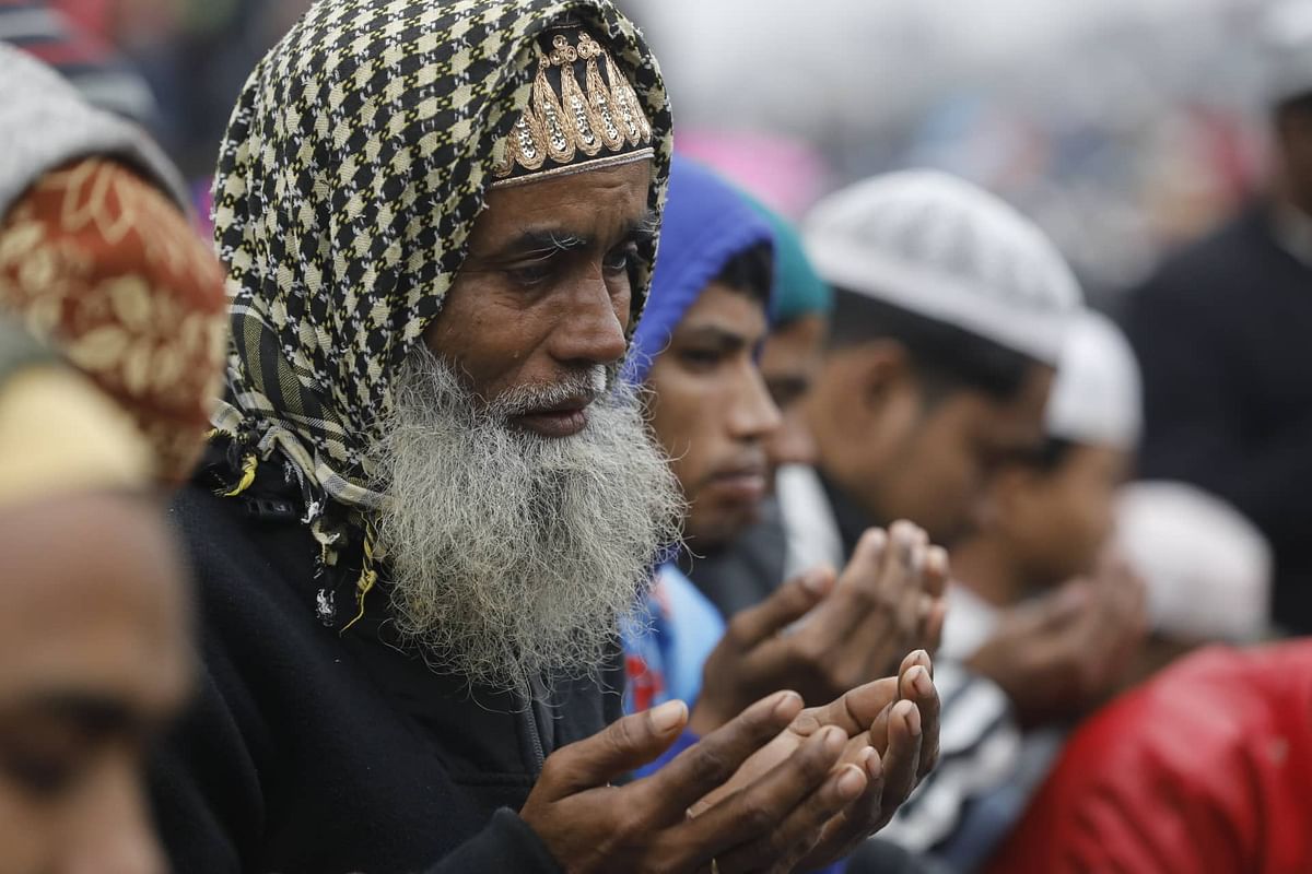 The first phase of three-day Bishwa Ijtema, the second largest congregation of Muslims after Hajj, ended in Tongi of Gazipur on Sunday through the Akheri Munajat (final prayers). Photo: Dipu Malakar.