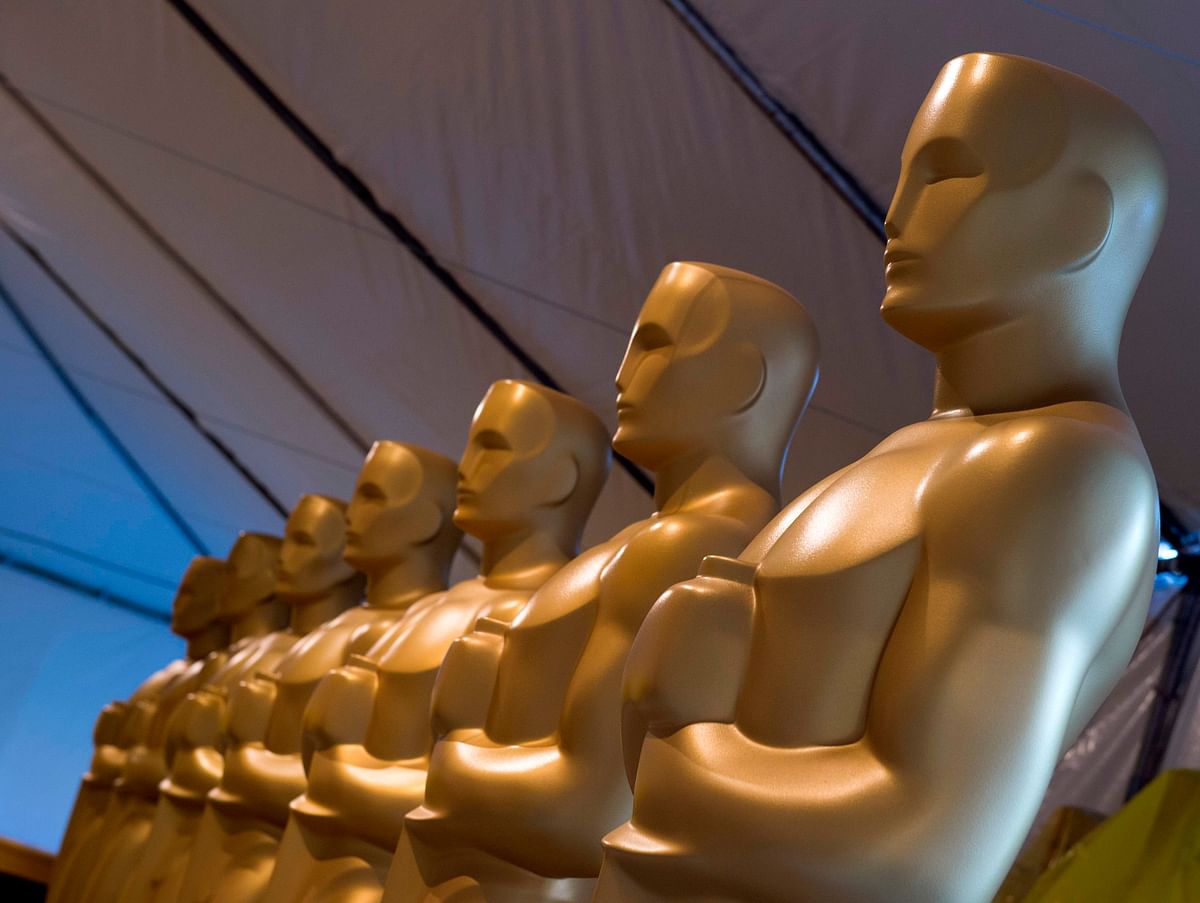 In this file photo taken on 24 February, 2016 Oscar statuettes are seen as workers make preparations for the 88th Annual Academy Awards at Hollywood & Highland Center, Hollywood, California. Photo: AFP