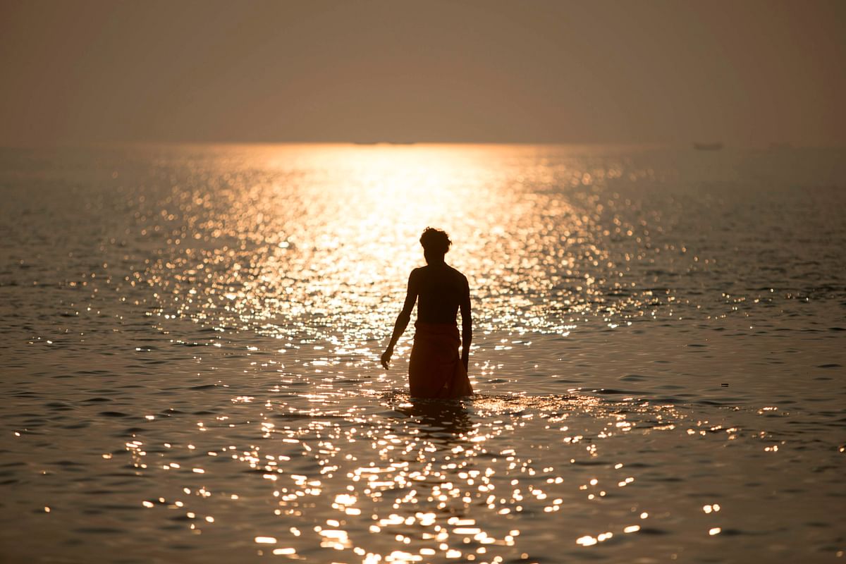 A representational image. A mam in the Bay of Bengal at Sagar Island. AFP file photo