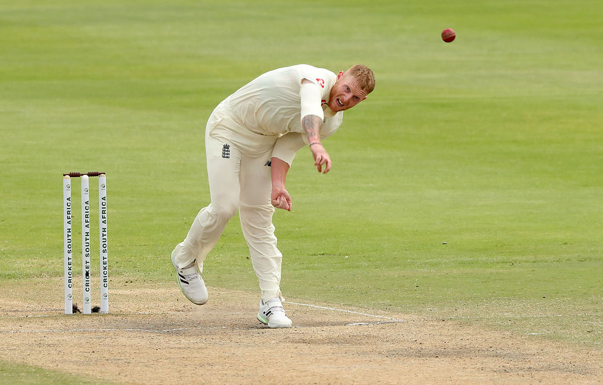 England`s Ben Stokes bowls in Second Test against South Africa at PPC Newlands, Cape Town, South Africa on 6 January 2020. Photo: Reuters