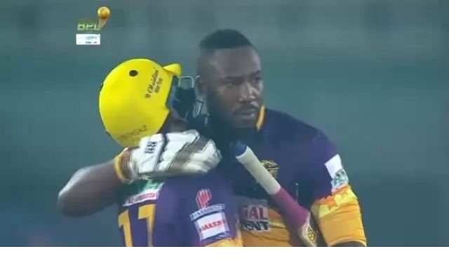 Andre Russell hits 22-ball 54 with two fours and seven sixes to take his team Rajshahi Royals the final. Photo: Screen-grab