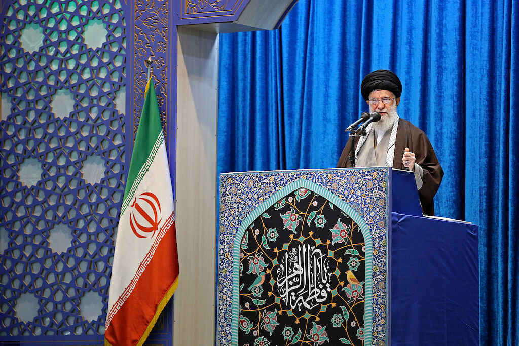 Iran`s Supreme Leader Ayatollah Ali Khamenei delivers Friday prayers sermon, in Tehran, Iran on 17 January 2020. Photo: Reuters