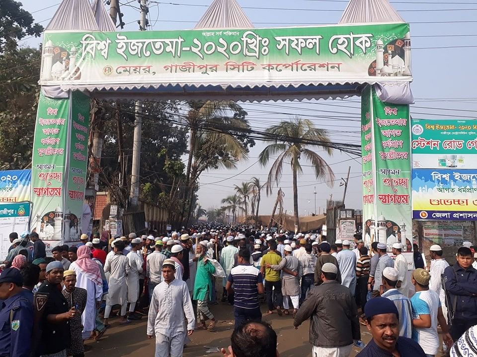 Devotees at Ijtema ground in Togi, Gazipur on 19 January 2020. Photo: Prothom Alo