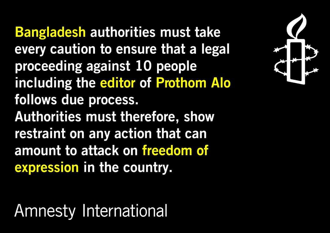 Bangladesh must show restraint on action that can attack freedom of expression: Amnesty