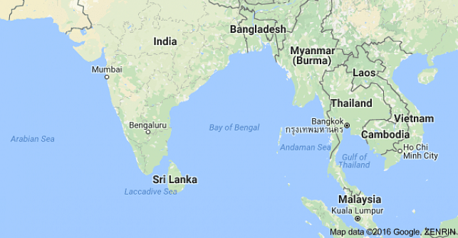Google Map screen grab shows the location of Bay of Bengal