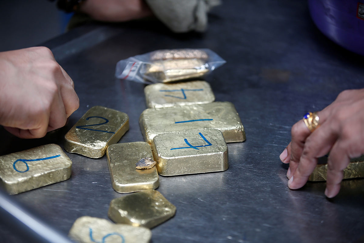 Gold bars are seen before the refining process at AGR (African Gold Refinery) in Entebbe, Uganda. Photo: Reuters