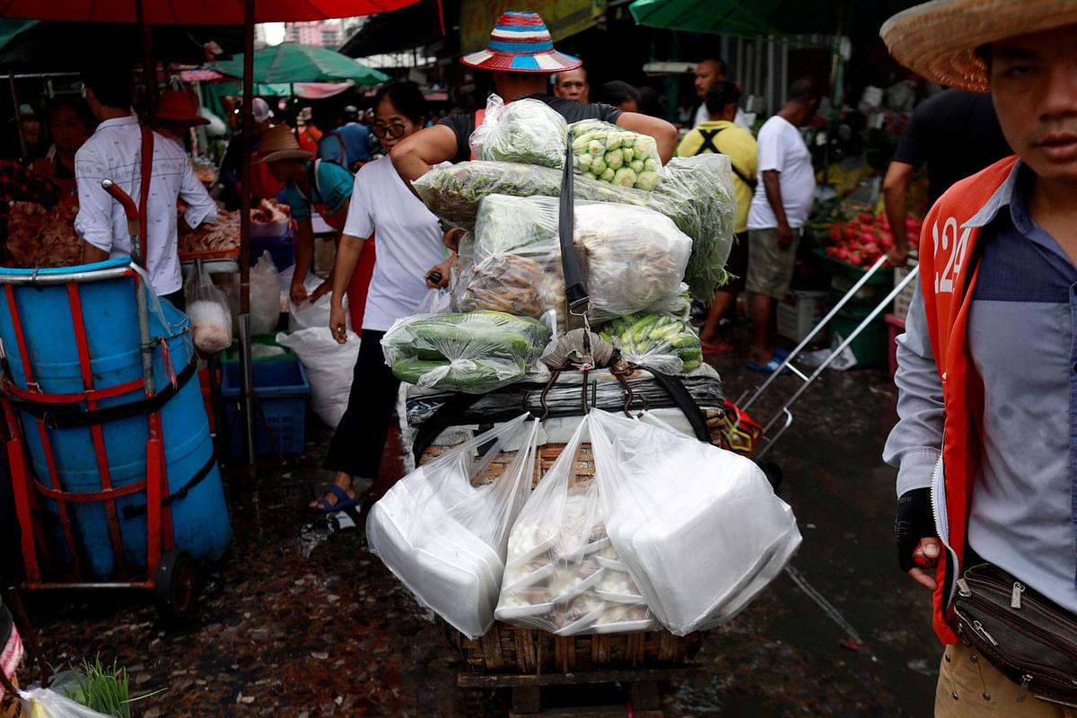Vegetables are carried in plastics bags at a market in Bangkok. A representational image. Reuters file photo