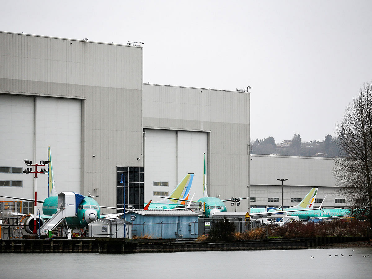 Boeing 737 Max aircraft are seen parked outside the company`s production facility in Renton, Washington, US on 10 January. Photo: Reuters
