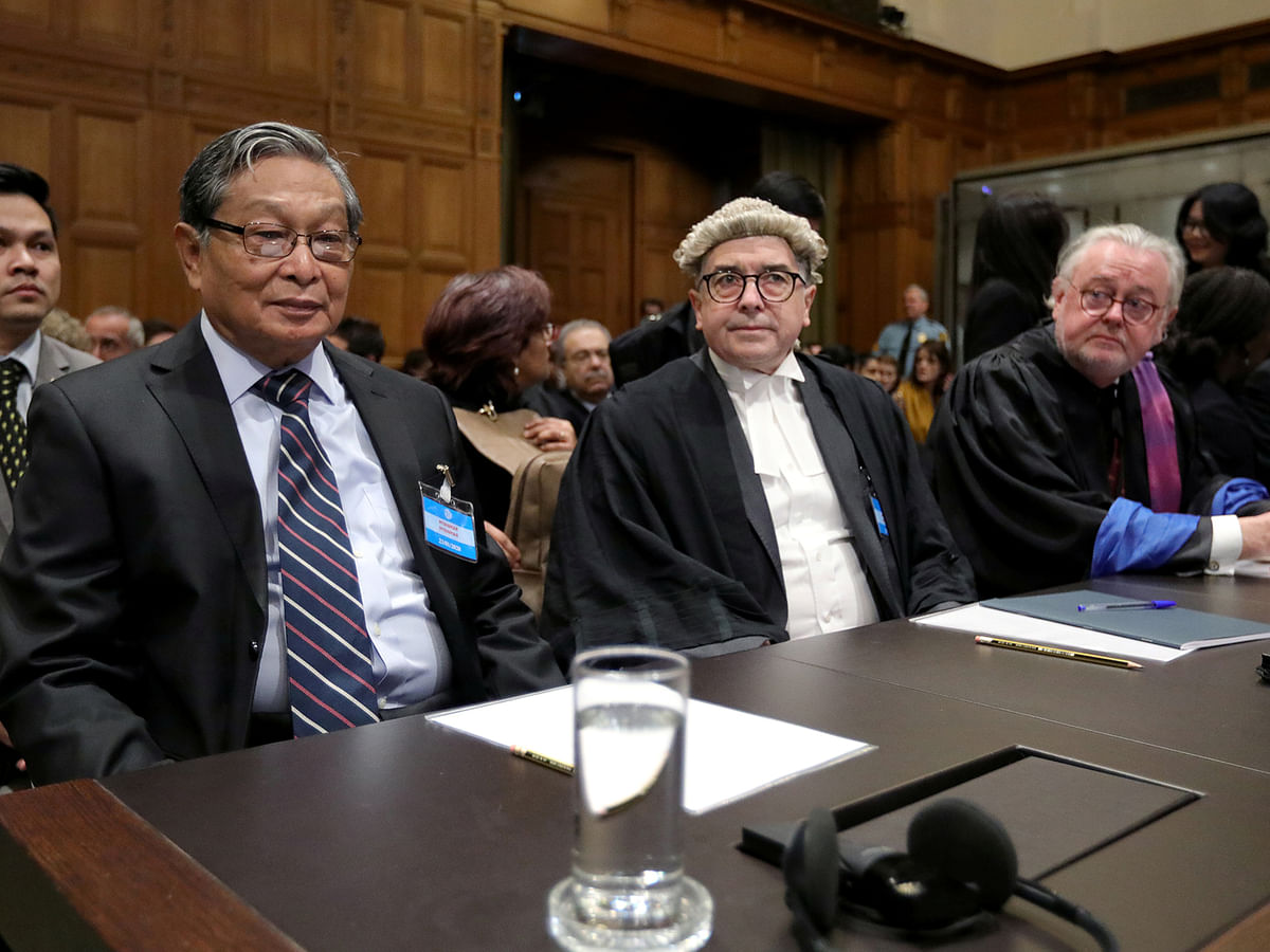 Ruling in case against Myanmar on alleged genocide of Rohingya, at the ICJ in The Hague. Photo: Reuters