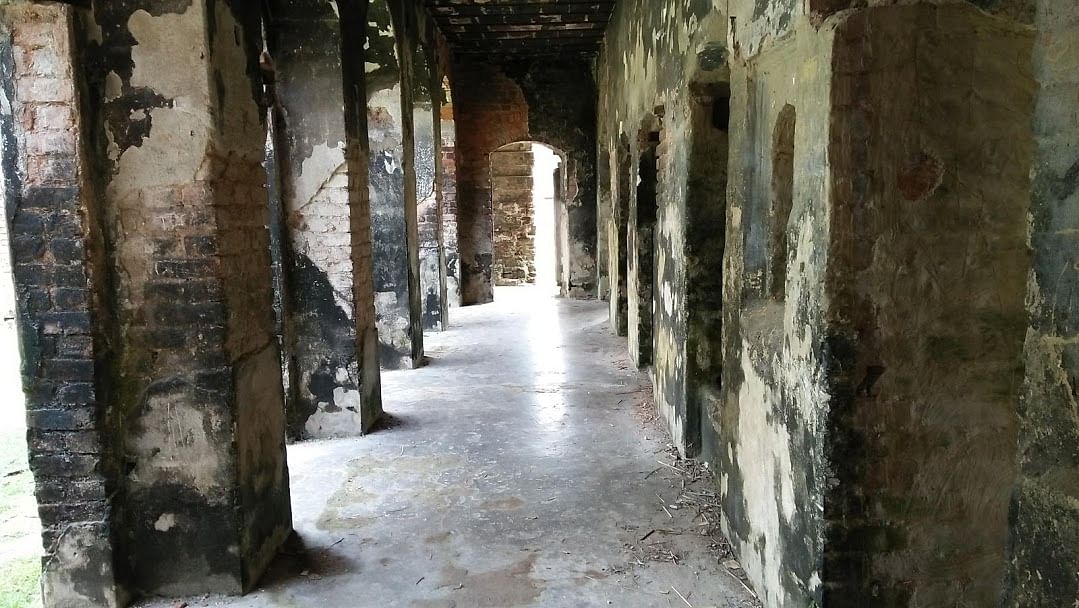 A corridor inside Teota zamindar bari