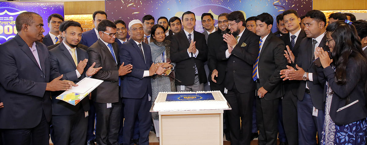 BRAC Bank MD Selim Hussain marks the ceremony of the banks 300th agent banking outlet