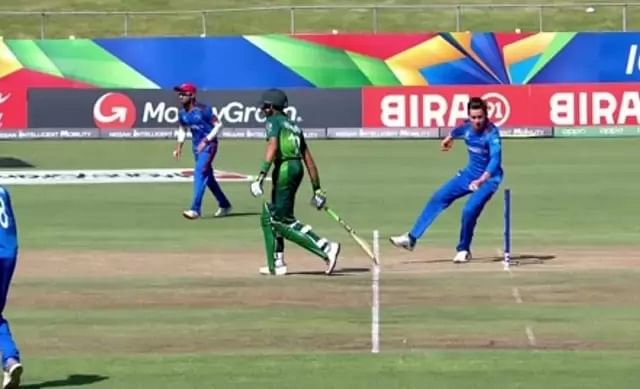 Huraira strikes 64 off 76 balls on Friday as Pakistan comfortably chased down 190 to beat Afghanistan in the quarter-finals of the youth tournament. Photo: Twitter