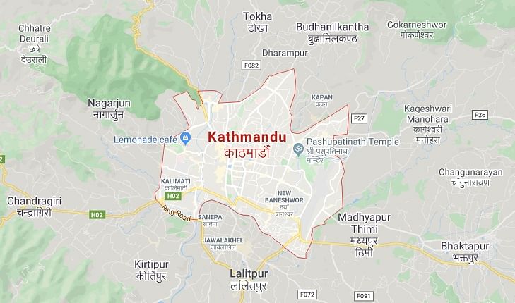 Map of Kathmandu. Google map screen-grab