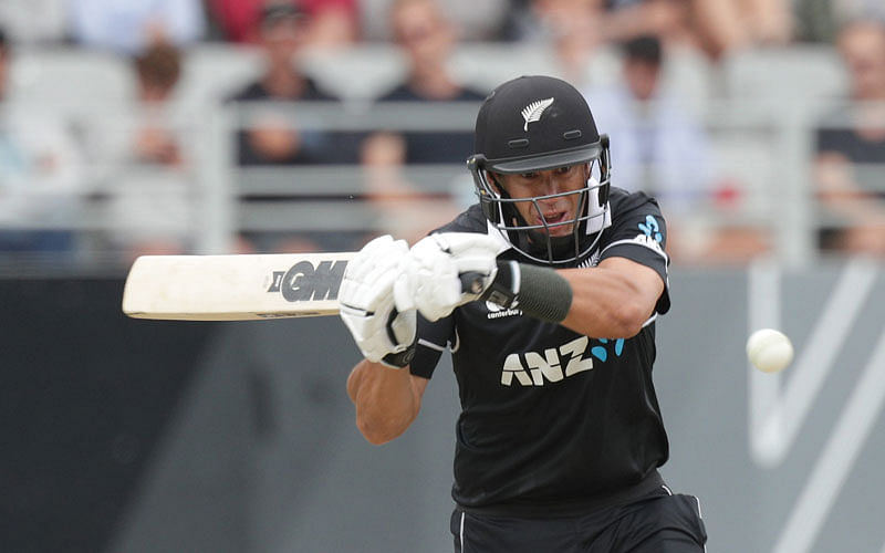 New Zealand’s Ross Taylor bats during the second one-day international cricket match between New Zealand and India at Eden Park in Auckland on 8 February 2020. Photo: AFP