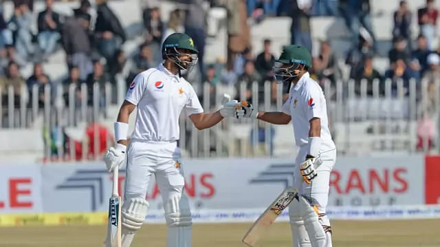 Shan and Babar added 112 in the third wicket stand. AFP