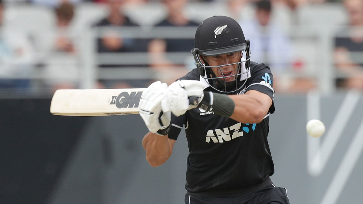 New Zealand’s Ross Taylor bats during the second one-day international cricket match between New Zealand and India at Eden Park in Auckland on 8 February, 2020. Photo: AFP